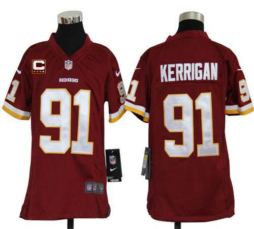 Nike Redskins #91 Ryan Kerrigan Burgundy Red Team Color With C Patch Youth Stitched NFL Elite Jersey - 副本 Nike Redskins #91 Ryan Kerrigan Burgundy Red Team Color With C Patch Youth Stitched NFL Elite Jersey - 副本