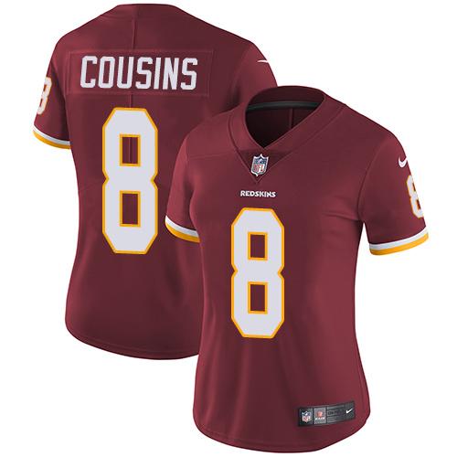 Nike Redskins #8 Kirk Cousins Burgundy Red Team Color Women's Stitched NFL Vapor Untouchable Limited Jersey Nike Redskins #8 Kirk Cousins Burgundy Red Team Color Women's Stitched NFL Vapor Untouchable Limited Jersey