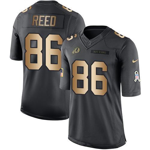 Nike Redskins #86 Jordan Reed Black Youth Stitched NFL Limited Gold Salute to Service Jersey Nike Redskins #86 Jordan Reed Black Youth Stitched NFL Limited Gold Salute to Service Jersey
