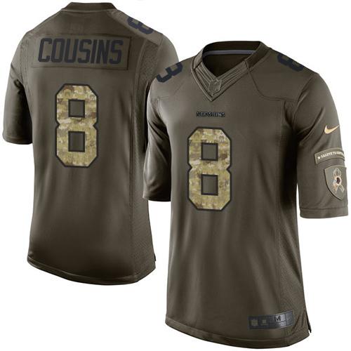 Nike Redskins #8 Kirk Cousins Green Youth Stitched NFL Limited Salute to Service Jersey Nike Redskins #8 Kirk Cousins Green Youth Stitched NFL Limited Salute to Service Jersey