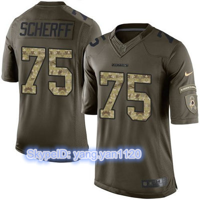 Nike Redskins #75 Brandon Scherff Green Youth Stitched NFL Limited Salute to Service Jersey