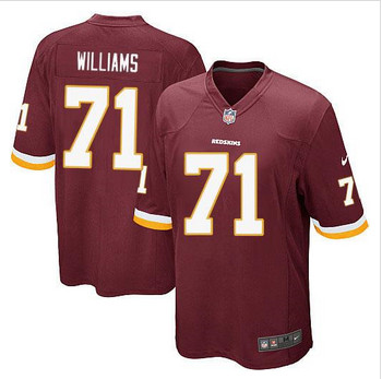 Youth NEW Washington Redskins #71 Trent Williams Burgundy Red Team Color Stitched NFL Elite Jersey