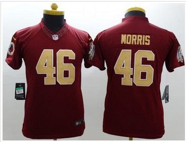 Youth New Redskins #46 Alfred Morris Burgundy Red Alternate Stitched NFL Limited jersey