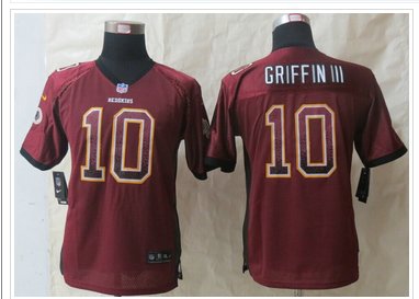 Youth NEW Redskins #10 Robert Griffin III Burgundy Red Team Color NFL Elite Drift Fashion Jersey