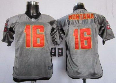 Youth NEW Washington Redskins 16 Joe Montana Grey Shadow NFL Jerseys Youth NEW Washington Redskins 16 Joe Montana Grey Shadow NFL Jerseys