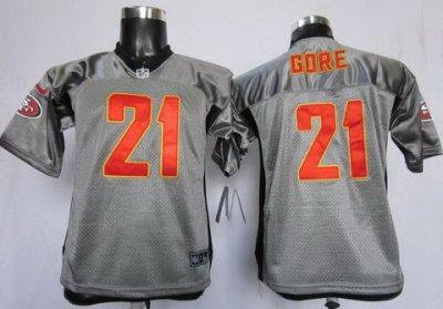 Youth NEW Washington Redskins #21 Frank Gore Grey Shadow NFL Jerseys