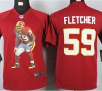 Nike youth Washington Red Skins #59 Fletcher Red Portrait Fashion Game Jerseys