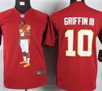 Nike youth Washington Red Skins #10 Griffin III Red Portrait Fashion Game Jerseys