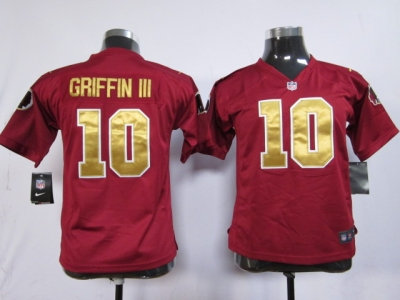 Youth Nike NFL Washington Redskins 10 Robert Griffin III Red Jerseys (80 anniversary)