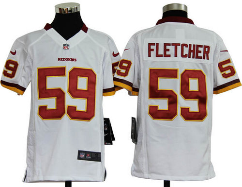 Youth Nike Washington Redskins 59 London Fletcher white Jerseys