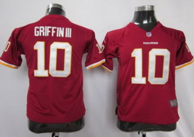 Kids Nike Washington Redskins #10 Robert Griffin III Red Nike NFL Jerseys