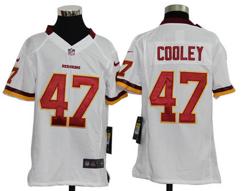 Youth Nike NFL Washington Redskins 47 Chris Cooley White Jerseys