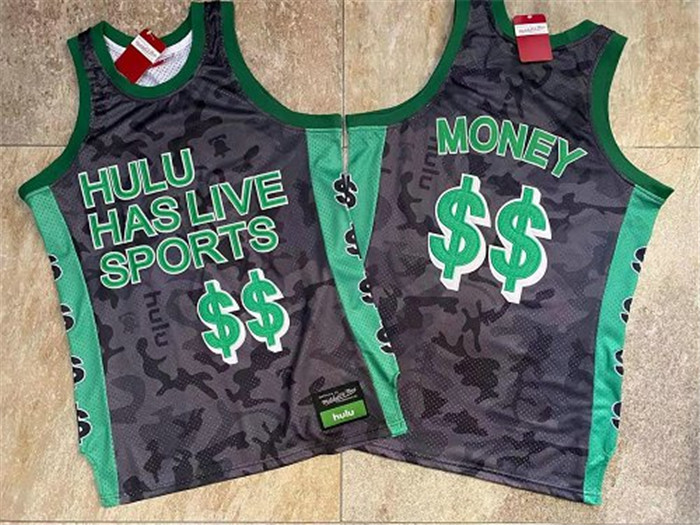 Hulu Has Live Sports Black $$ Money Stitched Basketball Jersey Hulu Has Live Sports Black $$ Money Stitched Basketball Jersey