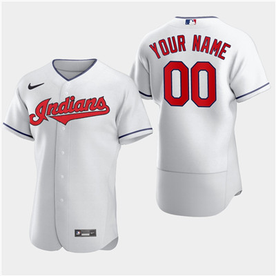 Men's Custom Cleveland Indians Custom Nike White Flexbase Jersey Men's Custom Cleveland Indians Custom Nike White Flexbase Jersey