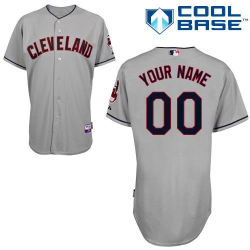 Indians Grey Customized Men Cool Base Jersey Indians Grey Customized Men Cool Base Jersey