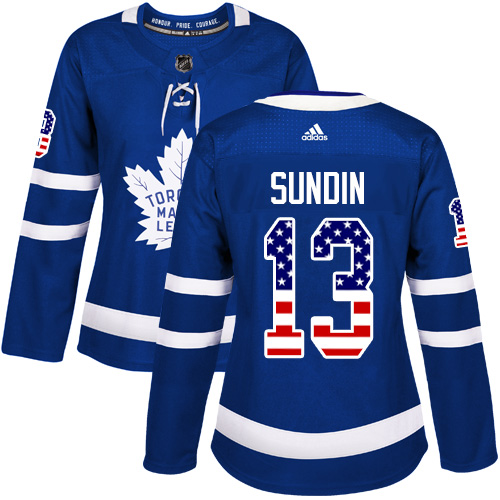 Adidas Maple Leafs #13 Mats Sundin Blue Home Authentic USA Flag Women's Stitched NHL Jersey Adidas Maple Leafs #13 Mats Sundin Blue Home Authentic USA Flag Women's Stitched NHL Jersey
