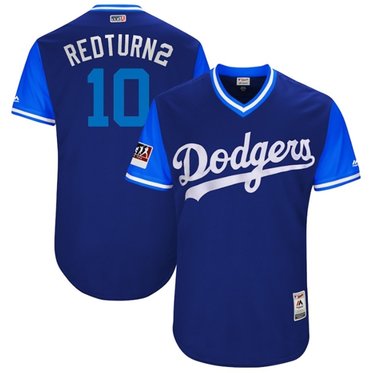 Dodgers #10 Justin Turner Royal Redturn2 Players Weekend Authentic Stitched MLB Jersey Dodgers #10 Justin Turner Royal Redturn2 Players Weekend Authentic Stitched MLB Jersey