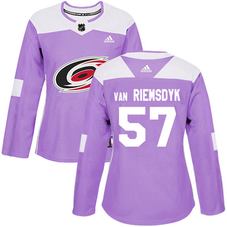 Adidas Hurricanes #57 Trevor Van Riemsdyk Purple Authentic Fights Cancer Women's Stitched NHL Jersey Adidas Hurricanes #57 Trevor Van Riemsdyk Purple Authentic Fights Cancer Women's Stitched NHL Jersey