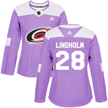 Adidas Hurricanes #28 Elias Lindholm Purple Authentic Fights Cancer Women's Stitched NHL Jersey Adidas Hurricanes #28 Elias Lindholm Purple Authentic Fights Cancer Women's Stitched NHL Jersey