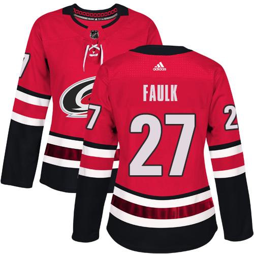 Adidas Hurricanes #27 Justin Faulk Red Home Authentic Women's Stitched NHL Jersey Adidas Hurricanes #27 Justin Faulk Red Home Authentic Women's Stitched NHL Jersey
