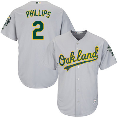 Athletics #2 Tony Phillips Grey Cool Base Stitched Youth MLB Jersey