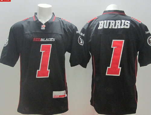 CFLS BURRIS #1 black red jersey