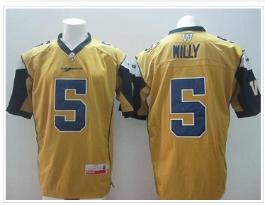 Blue Bombers #5 Drew Willy Gold Stitched CFL Jersey