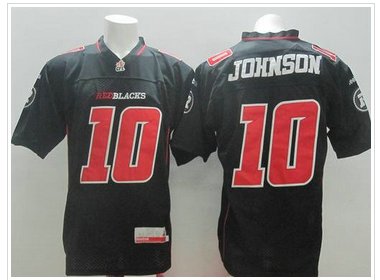 Redblacks #10 Kierrie Johnson Black CFL Jersey