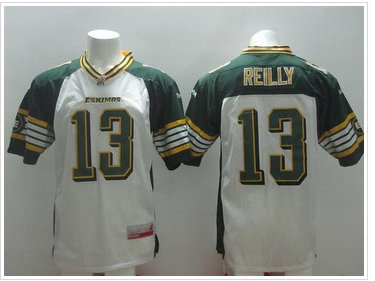 CFL Jersey Edmonton Eskimos #13 Mike Reilly White Stitched CFL Jersey