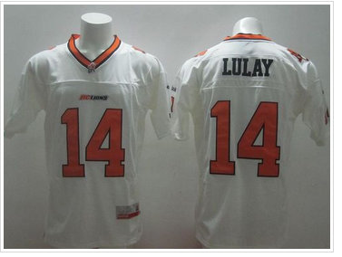 BC Lions #14 Travis Lulay White Stitched CFL Jersey