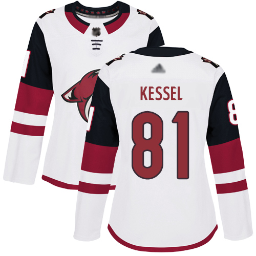 Coyotes #81 Phil Kessel White Road Authentic Women's Stitched Hockey Jersey Coyotes #81 Phil Kessel White Road Authentic Women's Stitched Hockey Jersey
