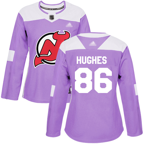 Devils #86 Jack Hughes Purple Authentic Fights Cancer Women's Stitched Hockey Jersey Devils #86 Jack Hughes Purple Authentic Fights Cancer Women's Stitched Hockey Jersey
