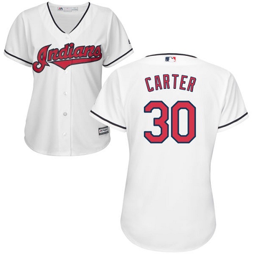 Indians #30 Joe Carter White Home Women's Stitched MLB Jersey Indians #30 Joe Carter White Home Women's Stitched MLB Jersey