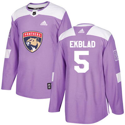 Adidas Panthers #5 Aaron Ekblad Purple Authentic Fights Cancer Stitched Youth NHL Jersey