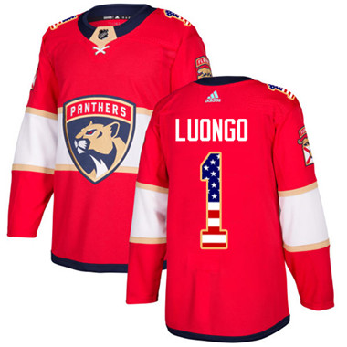 Adidas Panthers #1 Roberto Luongo Red Home Authentic USA Flag Stitched Youth NHL Jersey