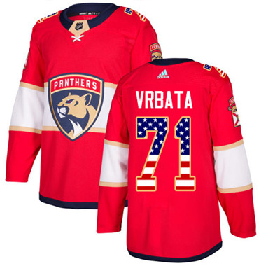 Adidas Panthers #71 Radim Vrbata Red Home Authentic USA Flag Stitched Youth NHL Jersey