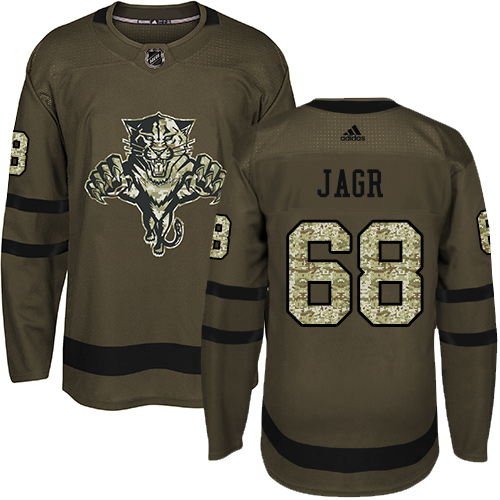 Adidas Panthers #68 Jaromir Jagr Green Salute to Service Stitched Youth NHL Jersey