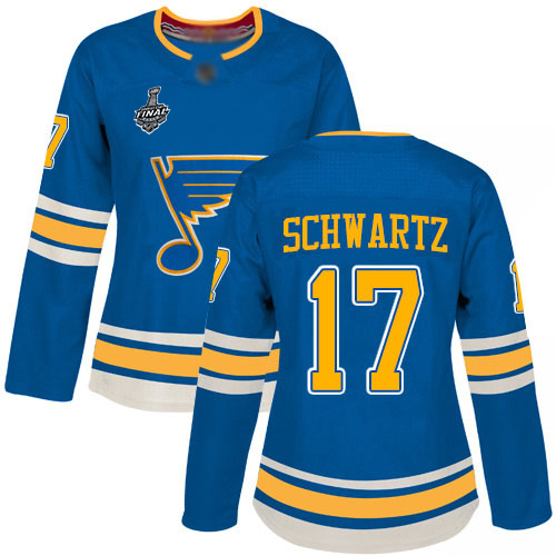 Blues #17 Jaden Schwartz Blue Alternate Authentic Stanley Cup Final Bound Women's Stitched Hockey Jersey Blues #17 Jaden Schwartz Blue Alternate Authentic Stanley Cup Final Bound Women's Stitched Hockey Jersey
