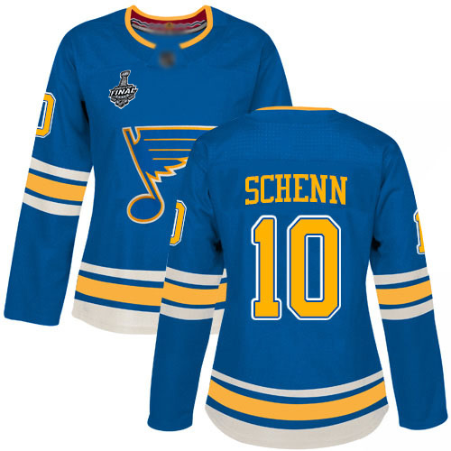 Blues #10 Brayden Schenn Blue Alternate Authentic Stanley Cup Final Bound Women's Stitched Hockey Jersey Blues #10 Brayden Schenn Blue Alternate Authentic Stanley Cup Final Bound Women's Stitched Hockey Jersey
