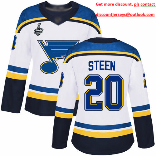 Blues #20 Alexander Steen White Road Authentic Stanley Cup Final Bound Women's Stitched Hockey Jersey