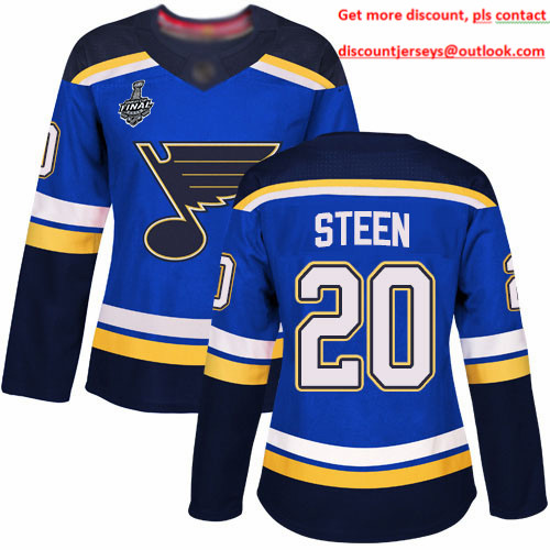 Blues #20 Alexander Steen Blue Home Authentic Stanley Cup Final Bound Women's Stitched Hockey Jersey Blues #20 Alexander Steen Blue Home Authentic Stanley Cup Final Bound Women's Stitched Hockey Jersey