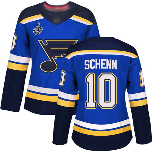 Blues #10 Brayden Schenn Blue Home Authentic Stanley Cup Final Bound Women's Stitched Hockey Jersey Blues #10 Brayden Schenn Blue Home Authentic Stanley Cup Final Bound Women's Stitched Hockey Jersey