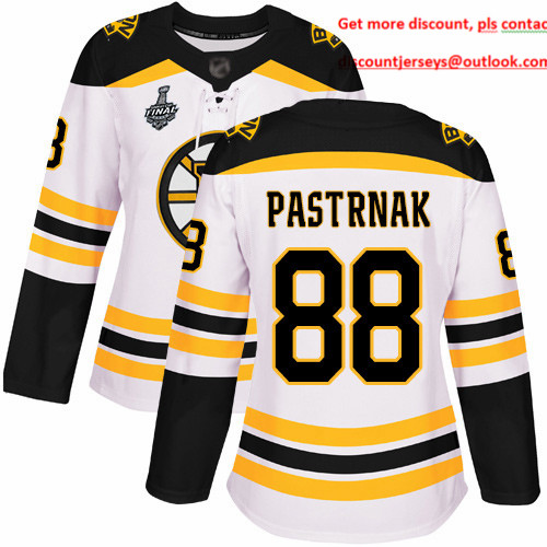 Bruins #88 David Pastrnak White Road Authentic Stanley Cup Final Bound Women's Stitched Hockey Jersey