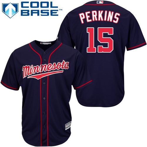 Twins #15 Glen Perkins Navy blue Cool Base Stitched Youth MLB Jersey Twins #15 Glen Perkins Navy blue Cool Base Stitched Youth MLB Jersey