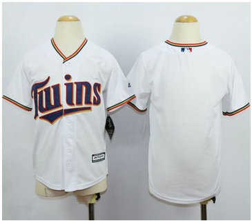 Youth Twins Blank White Cool Base Stitched MLB Jersey Youth Twins Blank White Cool Base Stitched MLB Jersey