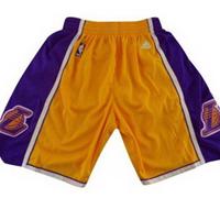 Los Angeles Lakers Yellow Mesh Swingman NBA Shorts