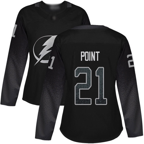 Lightning #21 Brayden Point Black Alternate Authentic Women's Stitched Hockey Jersey Lightning #21 Brayden Point Black Alternate Authentic Women's Stitched Hockey Jersey