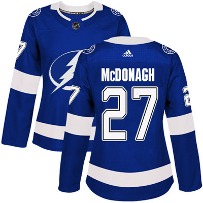 Adidas Lightning #27 Ryan McDonagh Blue Home Authentic Women's Stitched NHL Jersey Adidas Lightning #27 Ryan McDonagh Blue Home Authentic Women's Stitched NHL Jersey