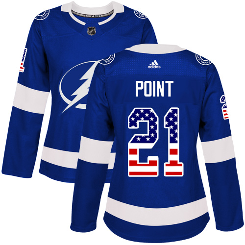 Adidas Lightning #21 Brayden Point Blue Home Authentic USA Flag Women's Stitched NHL Jersey Adidas Lightning #21 Brayden Point Blue Home Authentic USA Flag Women's Stitched NHL Jersey