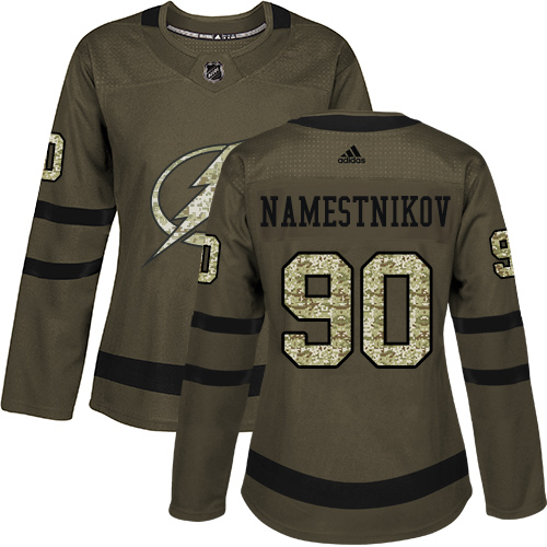 Adidas Lightning #90 Vladislav Namestnikov Green Salute to Service Women's Stitched NHL Jersey Adidas Lightning #90 Vladislav Namestnikov Green Salute to Service Women's Stitched NHL Jersey